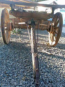 Ox-wagon front axle assembly.