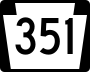 Pennsylvania Route 351 marker