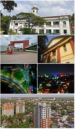 From top clockwise: Palakkad Municipal Office, IIT Palakkad, Government Victoria College, Palakkad, Chandranagar roundabout, Night view of Palakkad, Skyline of Palakkad