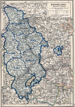 Historical map of the Rhineland, 1905