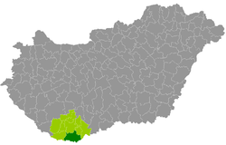 Siklós District within Hungary and Baranya County.
