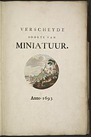 Title page of Johannes Teyler's Verscheyde soorte van miniatuur, 1693, Rosenwald Collection, Library of Congress