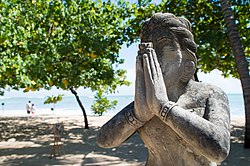 Namaste statue in Bali, Indonesia