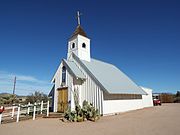 The Elvis Memorial Chapel on the grounds of Superstition Mountain Museum. It was moved there from the Apacheland Movie Ranch.