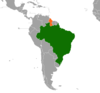 Location map for Brazil and Guyana.