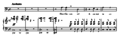 Image 26The opening bars of the Commendatore's aria in Mozart's opera Don Giovanni. The orchestra starts with a dissonant diminished seventh chord (G# dim7 with a B in the bass) moving to a dominant seventh chord (A7 with a C# in the bass) before resolving to the tonic chord (D minor) at the singer's entrance. (from Classical period (music))