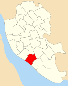 A map showing the ward boundaries of the 2004 Mossley Hill ward