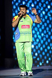 Mohanlal singing at the CCL opening ceremony