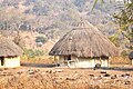 A traditional tribal house at the border of the protected forest