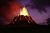 Forty foot lava fountain erupting from Pu'u 'O'o, a Hawaiian volcanic cone