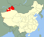 Location of the Second East Turkestan Republic in China