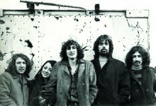 Trees, circa 1970. Left to right: Bias Boshell, Celia Humphris, Barry Clarke, Unwin Brown, and David Costa