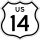 Business U.S. Highway 14 marker