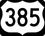 U.S. Highway 385 marker