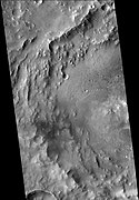 火星勘测轨道飞行器背景相机拍摄的蒙特瓦洛陨击坑。