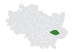 Location of the district within Wrocław