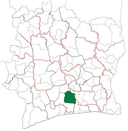 Location in Ivory Coast. Divo Department has had these boundaries since 2009.