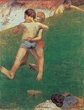 Young boys fighting, by Paul Gauguin
