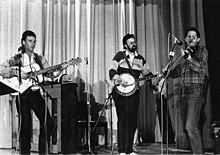 Larry Long, Alan Munde and Fiddlin' Pete Watercott in 1988