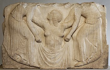 The Ludovisi Throne (possibly c. 460 BC) is believed to be a classical Greek bas-relief, although it has also been alleged to be a 19th-century forgery.