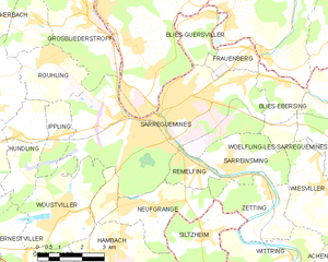 萨尔格米讷市镇地图