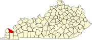 Map of Kentucky highlighting McCracken County