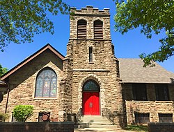 Middlebush Reformed Church, part of the Middlebush Village Historic District