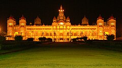 Mysore Palace at Mysore is one of the most visited monuments in India.