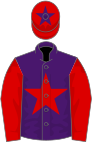 Purple, Red star and sleeves, Red cap with white peak