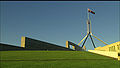 Parliament House, Canberra. A mixture of Organic and contemporary stripped classical elements. Completed 1988.