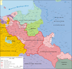 1370年至1382年左右的立陶宛与波兰地图，可看见立陶宛－波兰边界。