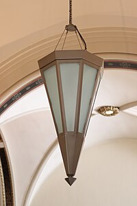 New lighting added in 2001 renovation by architect Jean Philippe Larocque