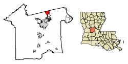 Location of Ball in Rapides Parish, Louisiana.