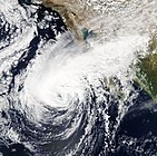 Sergio approaching the Baja California Peninsula on October 11