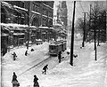 Photography by Wm. Notman & Son: Stormy day, Saint Catherine Street, Montreal, Quebec, Canada