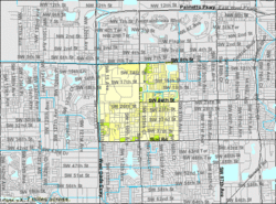 U.S. Census Bureau map showing CDP boundaries