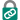 A symbolic representation of a padlock, turquoise in color with a grey shackle. On the body is a white symbol representing a double chain link.