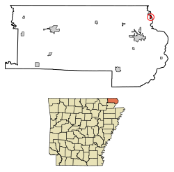 Location of St. Francis in Clay County, Arkansas.