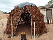 An early hut which served as a home of a Yavapai family.