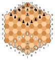 Gliński's hexagonal chess is a variant with a hexagonal board
