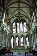 Early English lancet windows, built 1234, east end of Southwell Minster, Nottinghamshire, England