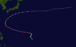 颱風凱倫的路徑圖