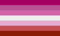 Pink lesbian flag with colors copied from the lipstick lesbian flag[15]