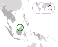 汶莱的位置（绿色） 亚细安（深灰色）  —  [图例放大]