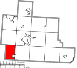 Location of Lee Township in Athens County