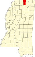 本顿县在密西西比州的位置