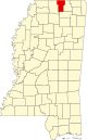 标示出本顿县位置的地图