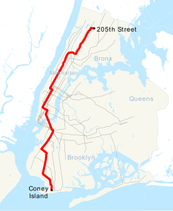 Map of the "D" train