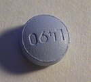 220 mg tablet of naproxen sodium. Imprint L490 (upside-down). Round, light blue tablet[16]