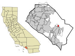 Location of Portola Hills within Orange County, California.